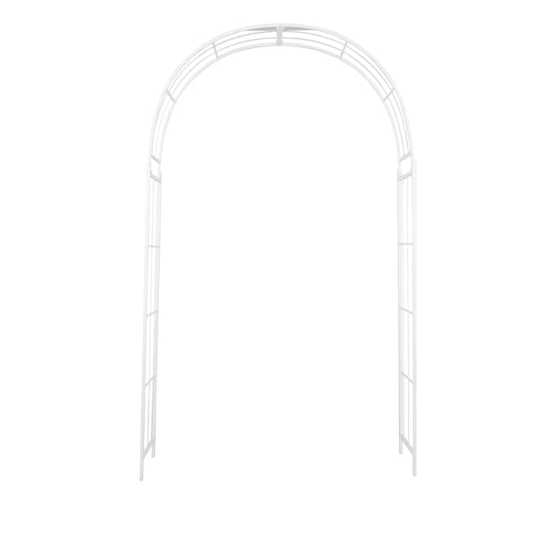 Metal Indoor Outdoor Arched Garden Arbor with Lattice Work Sides - Black or White - Roche River Decor
