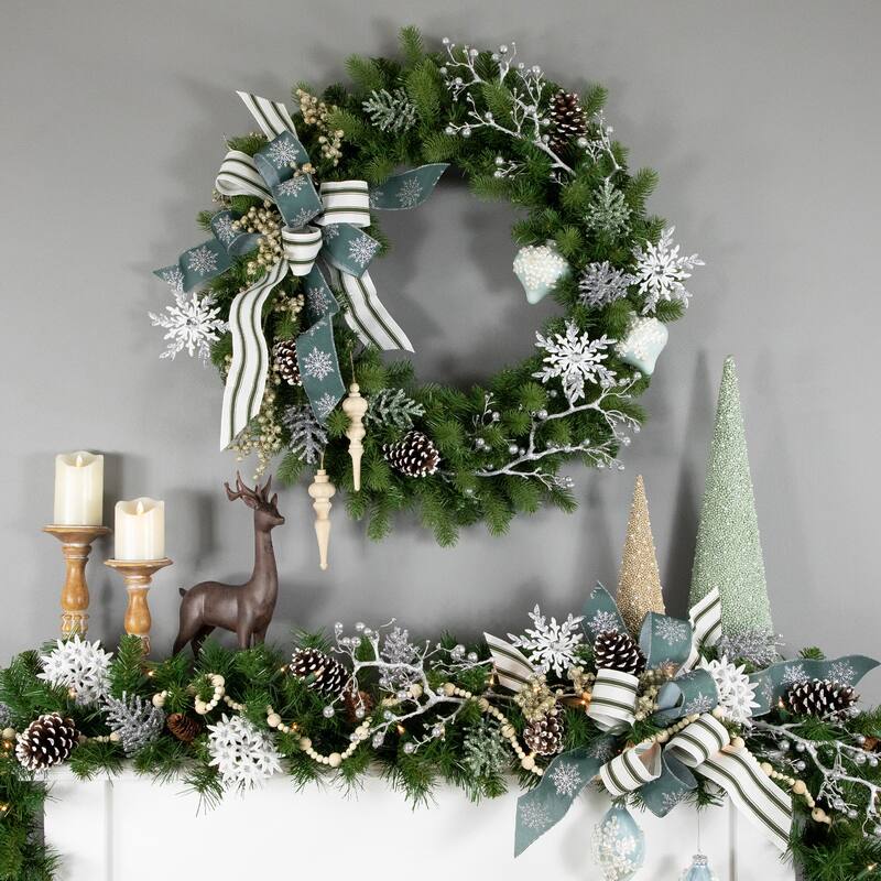 real touch™️ noble fir artificial christmas wreath unlit 30"