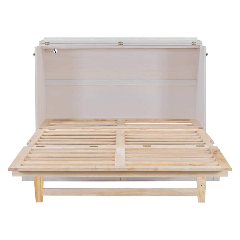 Queen Size Murphy Bed with Storage and Large Drawers