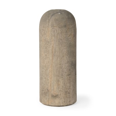 Knox Large Gray-Wash Wood Decorative Object