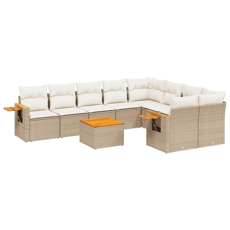 vidaXL Patio Sofa Set with Cushions Outdoor Conversation Furniture Poly Rattan