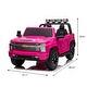 dimension image slide 0 of 3, 24V 2 Seater Ride On Truck Car, Chevrolet Electric Car for Kids wRemote Control/ Suspension/ Soft Start/ FM/ Bluetooth/ Music