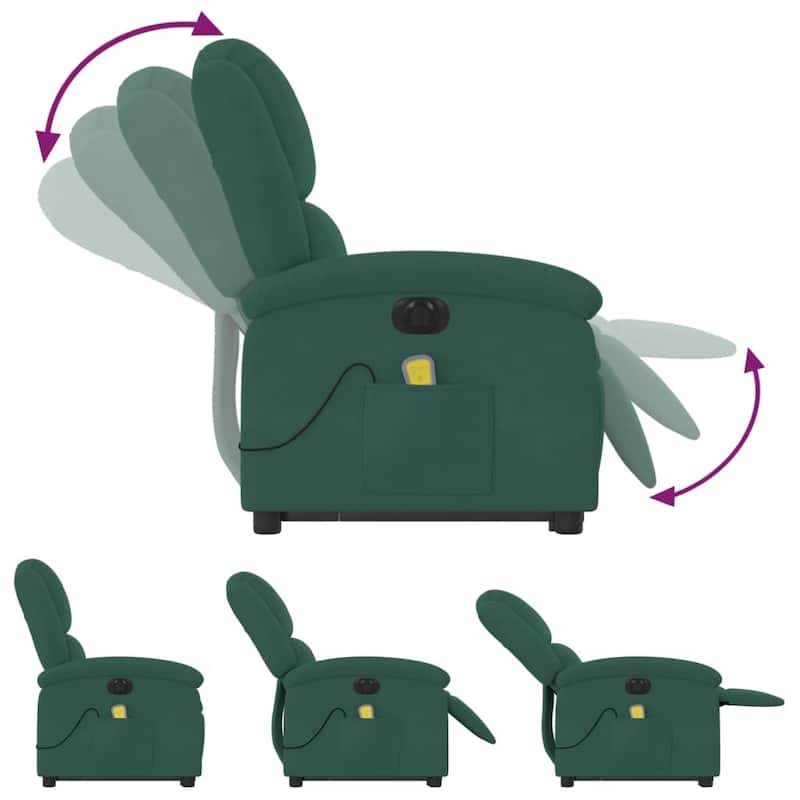 vidaXL Stand up Massage Recliner Chair Power Lift Wingback Armchair Velvet