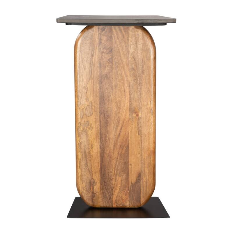 HomeRoots 43" Black and Brown Genuine Marble and Solid Wood Solid Console Table - 43.00 in. x 30.90 in. x 15.00 in.