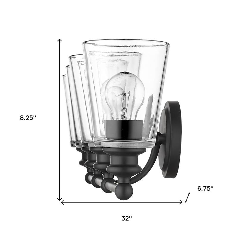 Modern Clear Glass Shade Wall Sconce with Swing Arm for Home Lighting