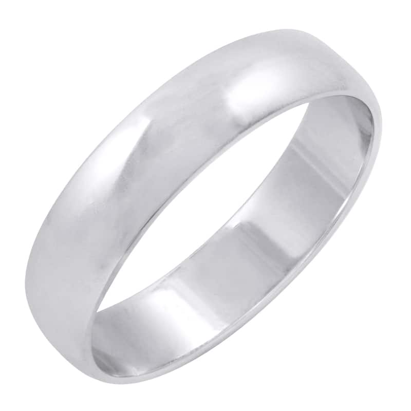 Oxford Ivy Men's 10K Gold 5mm Classic Wedding Band Available Ring Sizes 7-14 - 13.5 - White