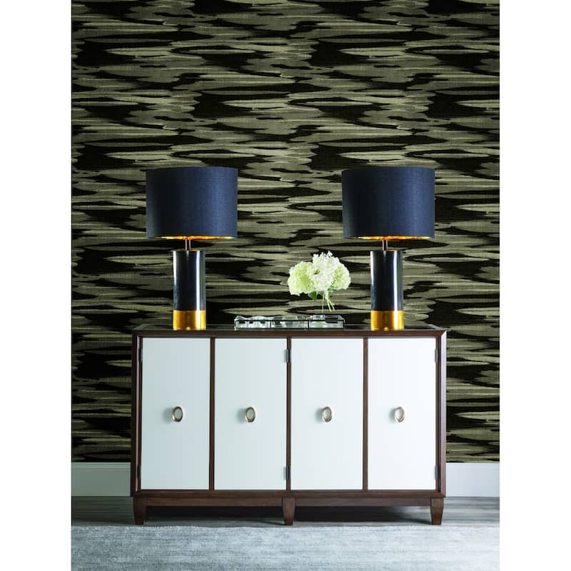 Grasse Black Pearl Non-Woven Unpasted Bohemian Nimbus Wallpaper Covers about 60.75 sq. ft.