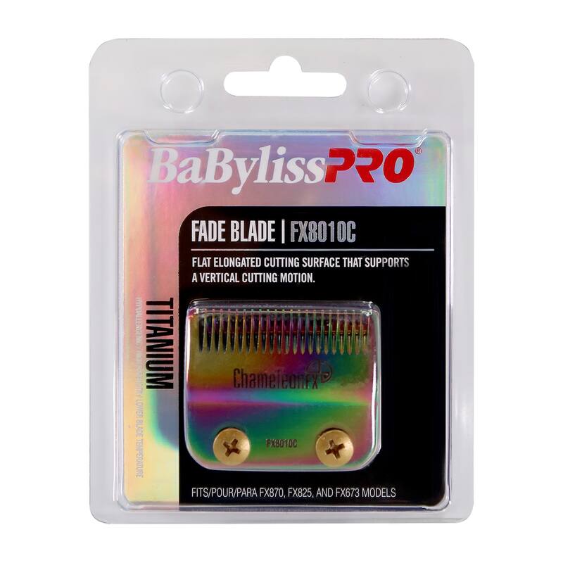 BaByliss Pro Replacement Titanium Fade Blade #FX8010C Fits for FX870, FX825 and FX673 + Fade Brush + 9" Comb