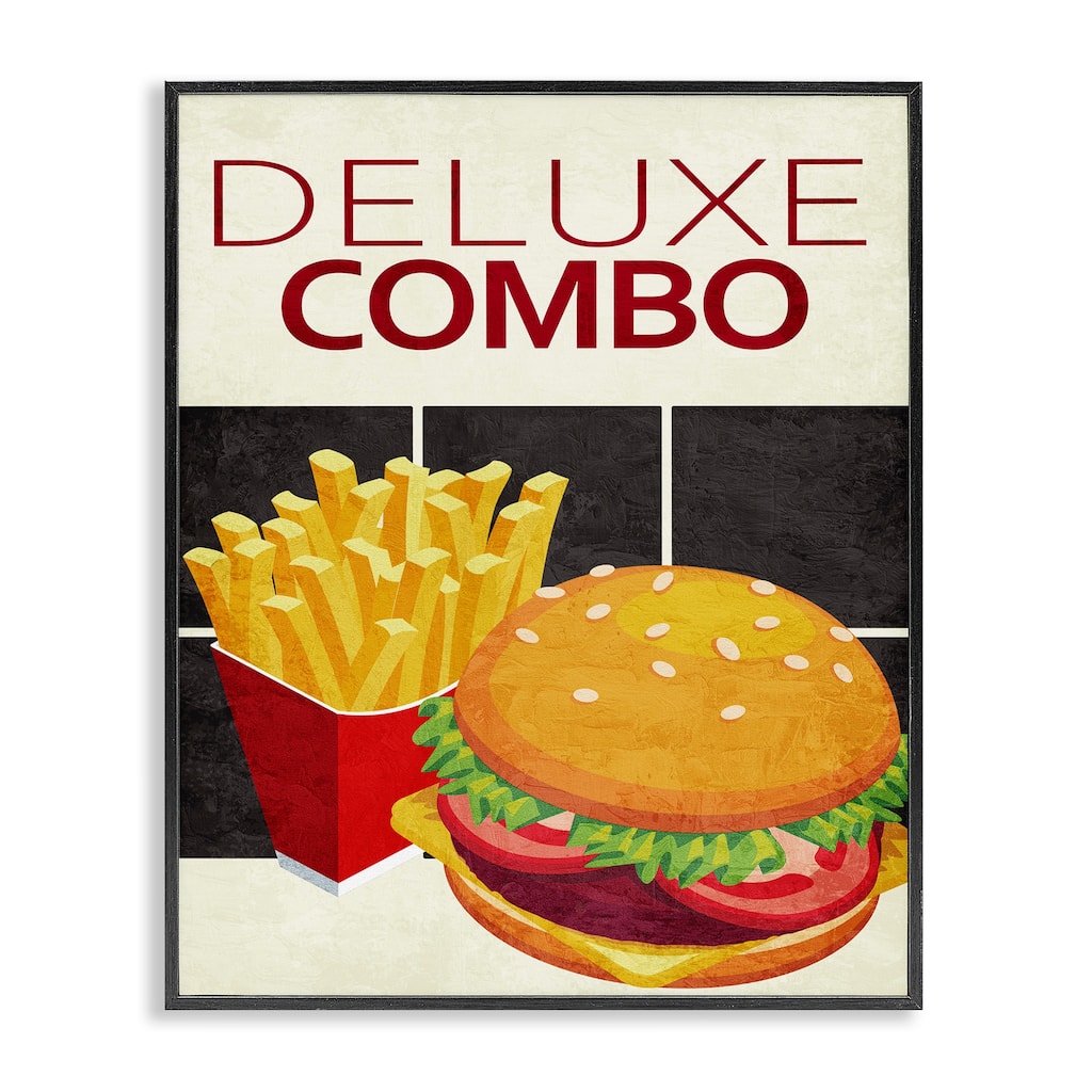 Stupell Deluxe Combo Fast Food Framed Giclee Art Design By Kim Allen