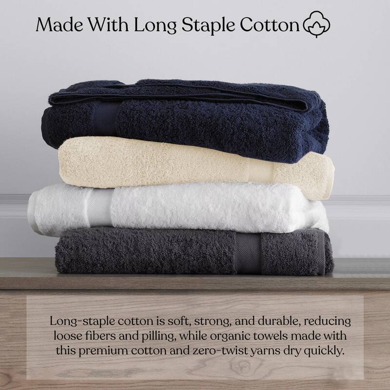 Delara Organic Cotton Feather Touch Quick Dry 650 GSM Bath Sheet, 36"X70"