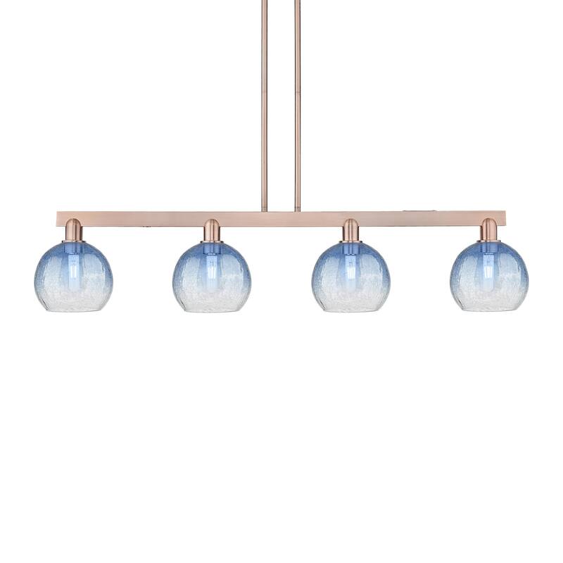 Innovations Lighting 716-4I-12-48 Brookhaven Globe Linear Brookhaven - Antique Copper / Sapphire Blue
