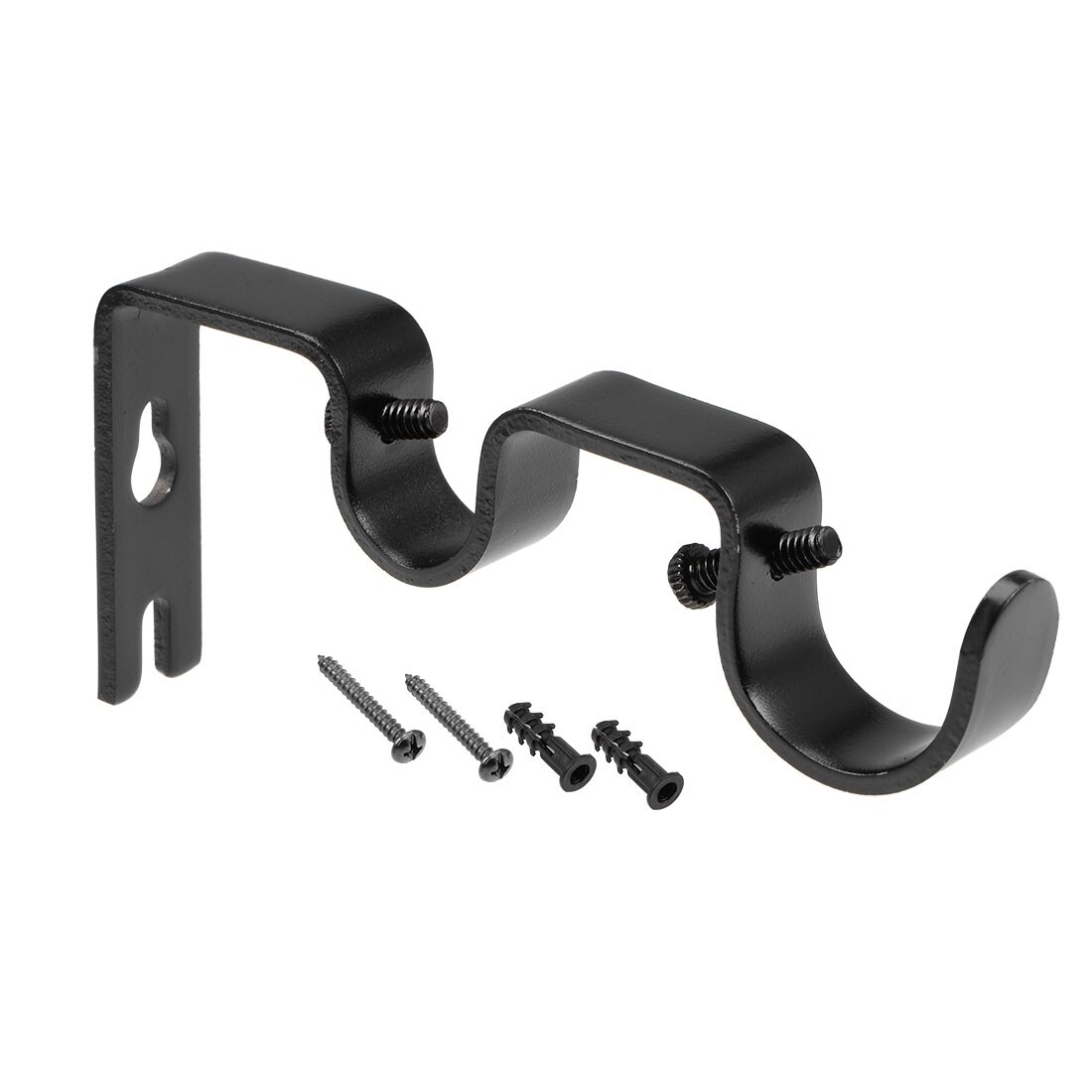 Shop Curtain Rod Bracket Double For 18mm 27mm Drapery Rod 122 X 53 X 16mm Black 122x53x16mm On Sale Overstock 30582811