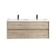 preview thumbnail 4 of 21, Kingdee 60D" Wall Mounted Vanity with Reinforced Acrylic Sink 60"Double Sink Width - Light Oak