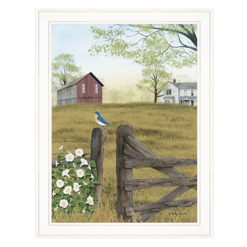 TrendyDecor4U Farmhouse "Morning's Glory" Framed Print Wall Art by Billy Jacobs