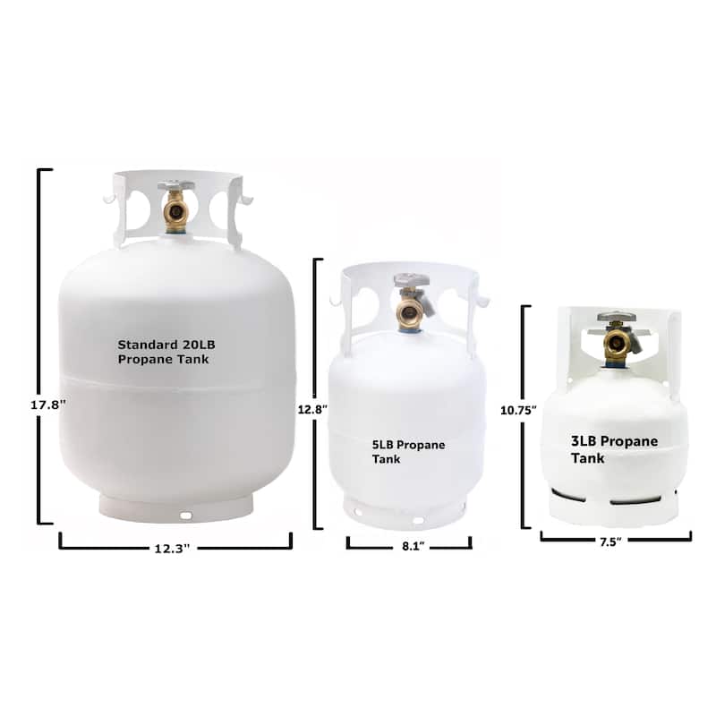 Flame King 3LB Steel Propane LP Tank Cylinder with Gauge & OPD Valves