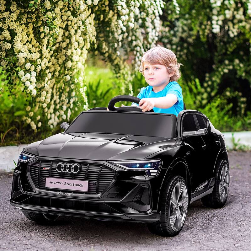 12V Audi E-tron Kids Electric Ride-On Car with Remote Control, LED Lights, MP3 Player & Suspension for Indoor & Outdoor Use