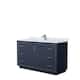 Option Dark Blue, Nickel Trim, White Carrara Marble Top