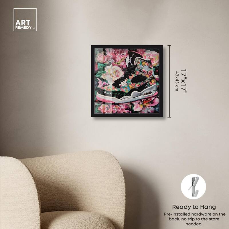 Hidden in Floral Bloom Sneaker Shadowbox by Art Remedy