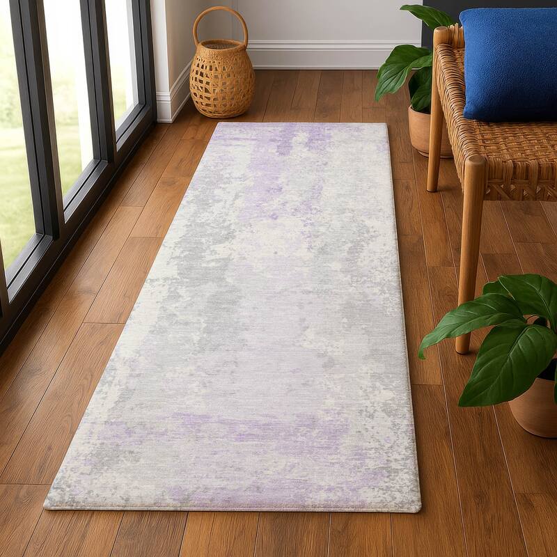 Premium Washable Super Soft Contemporary Mayfield Rug - Lavender - 2'3" x 7'6"