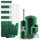 Clara Clark 12 Piece Complete Bathroom Accessories Kit with Shower Curtain Set and Bath Rug Set - Hunter Green