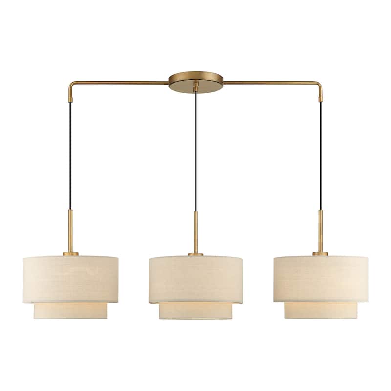 Livex Lighting 58893 Bellingham 3 Light 49" Wide Linear Pendant - Antique Gold Leaf