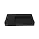 Juniper Stone Solid Surface Wall-mounted Vessel Sink - 36" Right Basin - No Faucet Hole - Black