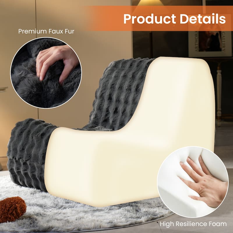 XIZZI Modern Plush Sectional Chaise Couch with Bean Bag Chair