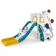 preview thumbnail 6 of 6, 6-in-1 Indoor Toddler Slide Playset w/Basketball Hoop Telescope & More Yellow, Green & White
