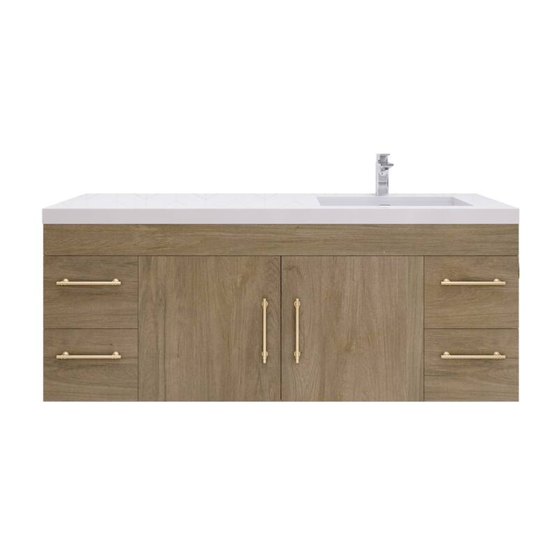 Eliza 60'' Wall Mounted Vanity with Single Sink on the Right