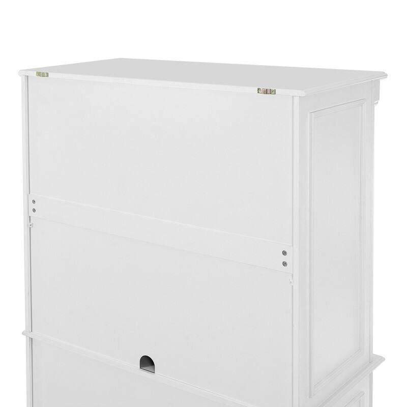 Farmhouse 77.3" Tall Kitchen Pantry Cabinet with 5 Drawers, 6 Door Shelves, 2 Adjustable Shelves