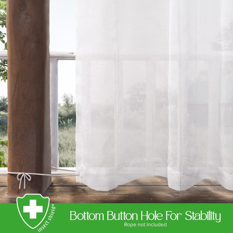 Outdoor Insect Shield Leno Stripe Tab Top Panel