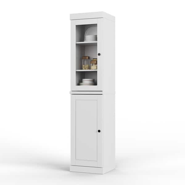 100% Solid Wood 16.5" Modular Kitchen Pantry Cabinet/Utility Storage with Solid Wood or Glass Doors by Palace Imports