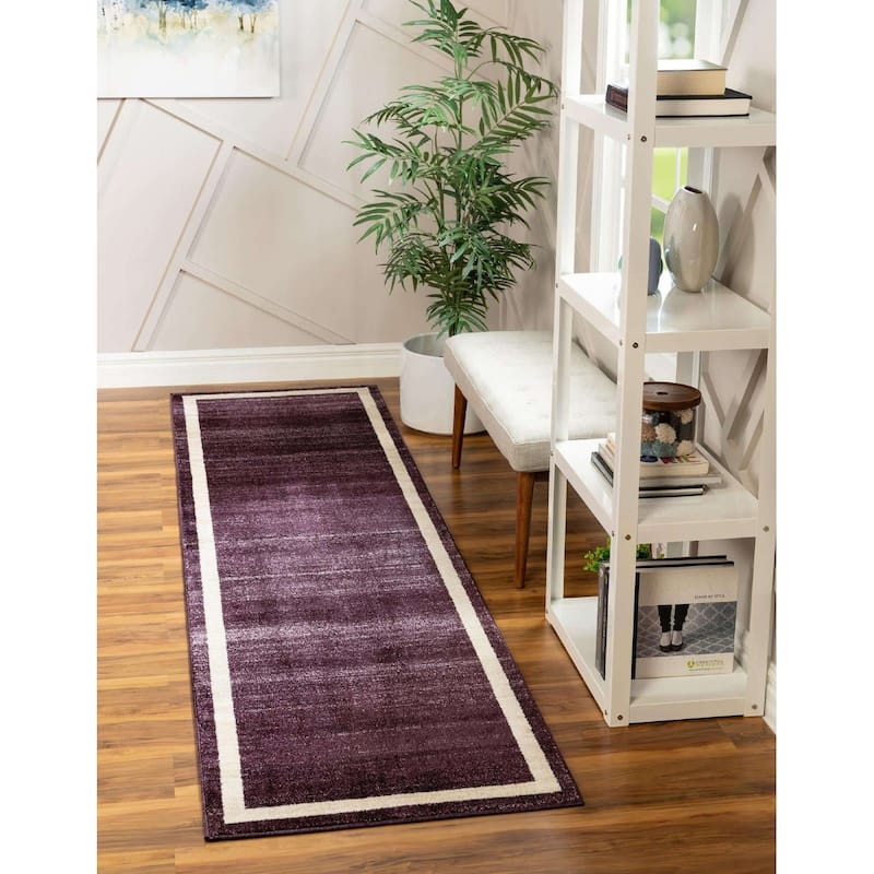 Contemporary Weby Collection Area Rug - 2'x6' - Violet