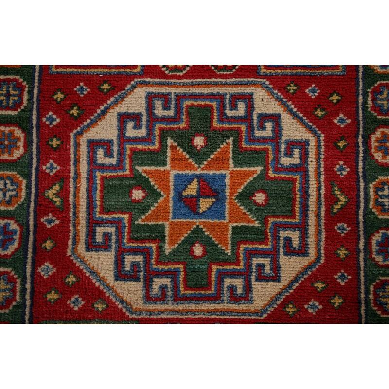 Kazak Oriental Runner Rug Handmade Traditional Red Wool Carpet - 2'9" x 13'1"