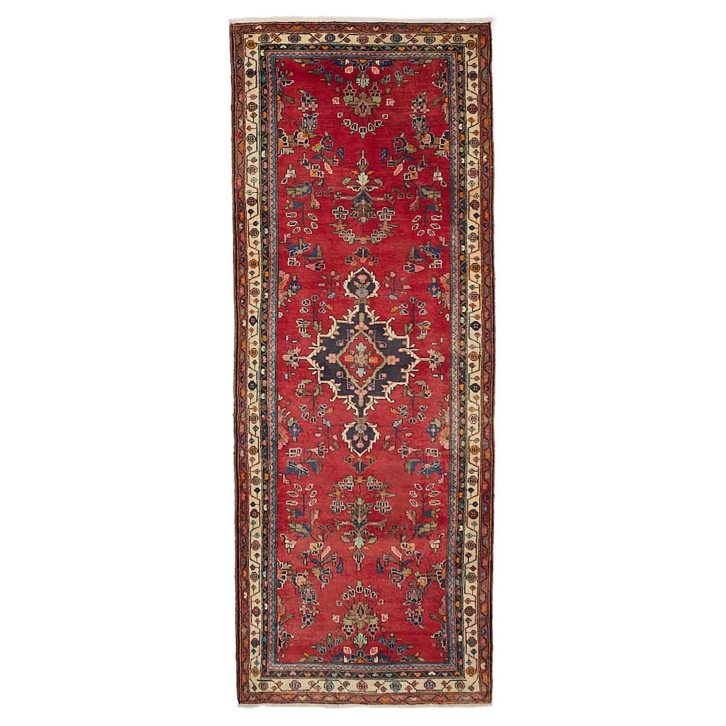 ECARPETGALLERY Hand-knotted Anadol Red Wool Rug - 3'10 x 10'7