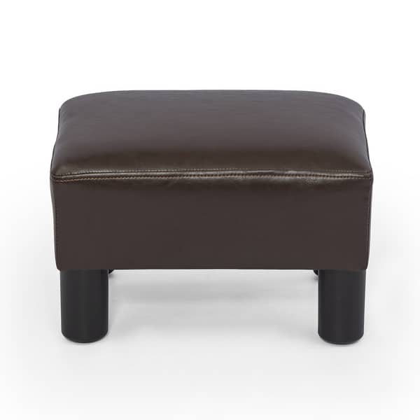 Modern Small Faux PU Leather Footstool Ottoman Footrest Stool Seat Chair Foot  Stool,Brown 