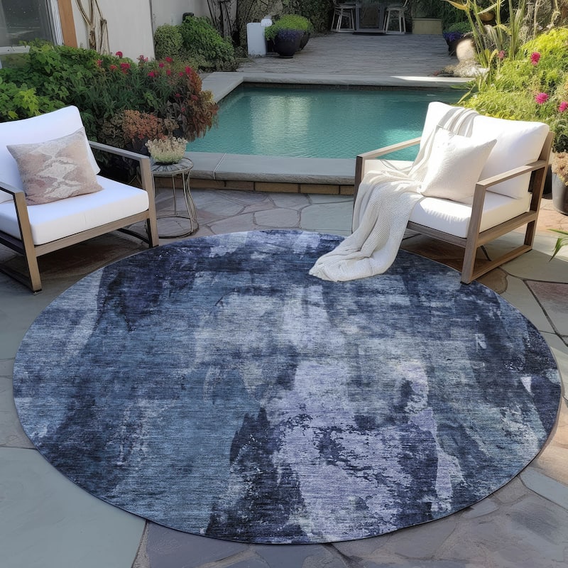 Machine Washable Indoor/ Outdoor Contemporary Chantille Rug