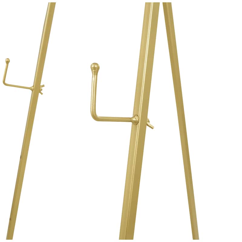 Metal Geometric Tall Adjustable 3 Tier Display Easel with Chain Support - Black or Gold - Roche River Decor