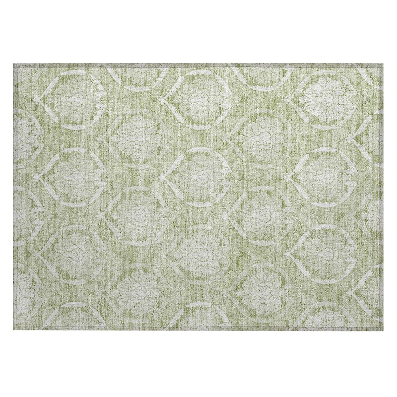 Machine Washable Indoor/ Outdoor Chantille Traditional Damask Rug