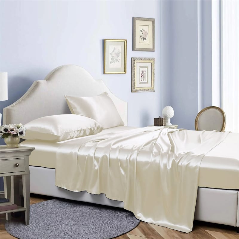 Bibb Home Silky Satin 4 Piece sheet set