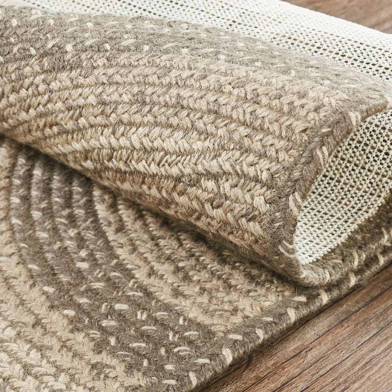 Cobblestone Jute Rug Half Circle w/ Pad 16.5x33 - 16.5" x 33" Half Circle