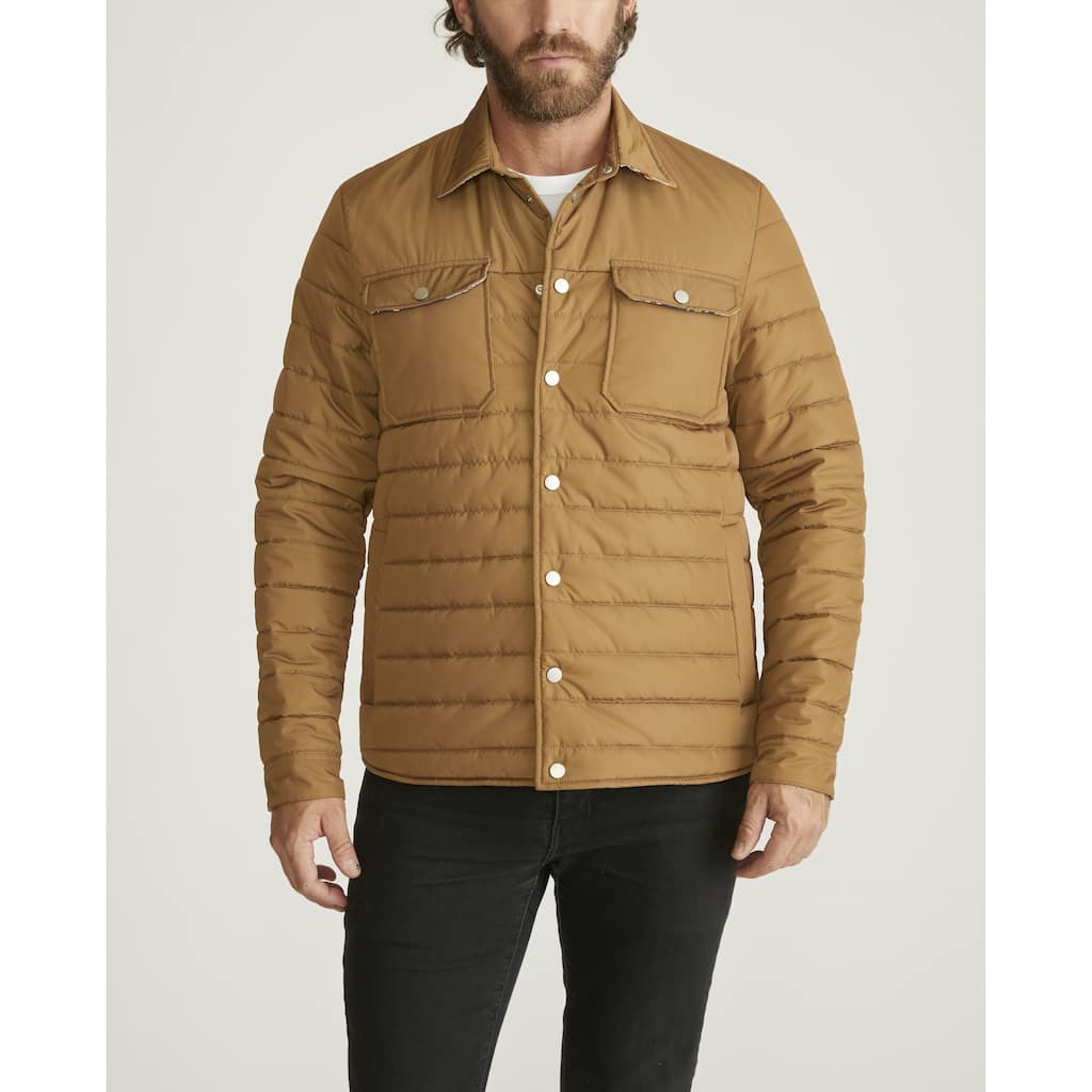 Robert Graham Men's Quilted Shirt Jacket with Pockets