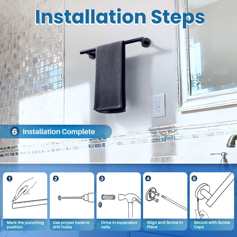 WOWOW Mutiple Length Wall Mounted Stainless Steel Towel Bar