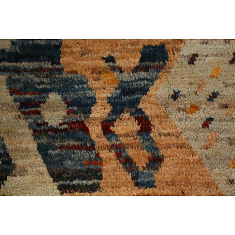 Multi-Color Moroccan Oriental Area Rug Hand-Knotted Wool Carpet - 6'2" x 9'8"
