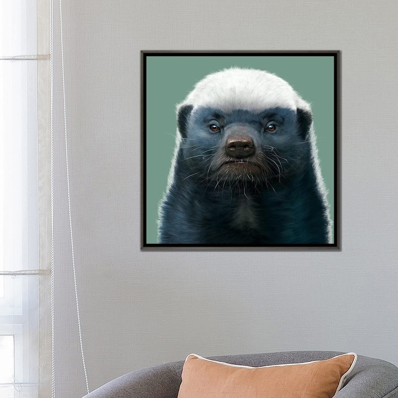 iCanvas "Honey Badger" by Vincent Hie Framed