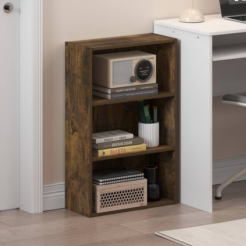 Furinno Basic 3-Tier Open Shelf Bookcase, Bookshelf, Storage Organizer, 7 x 17 x 26