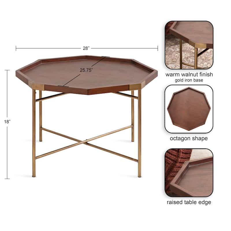 Kate and Laurel Occonor Octagon Wood Coffee Table