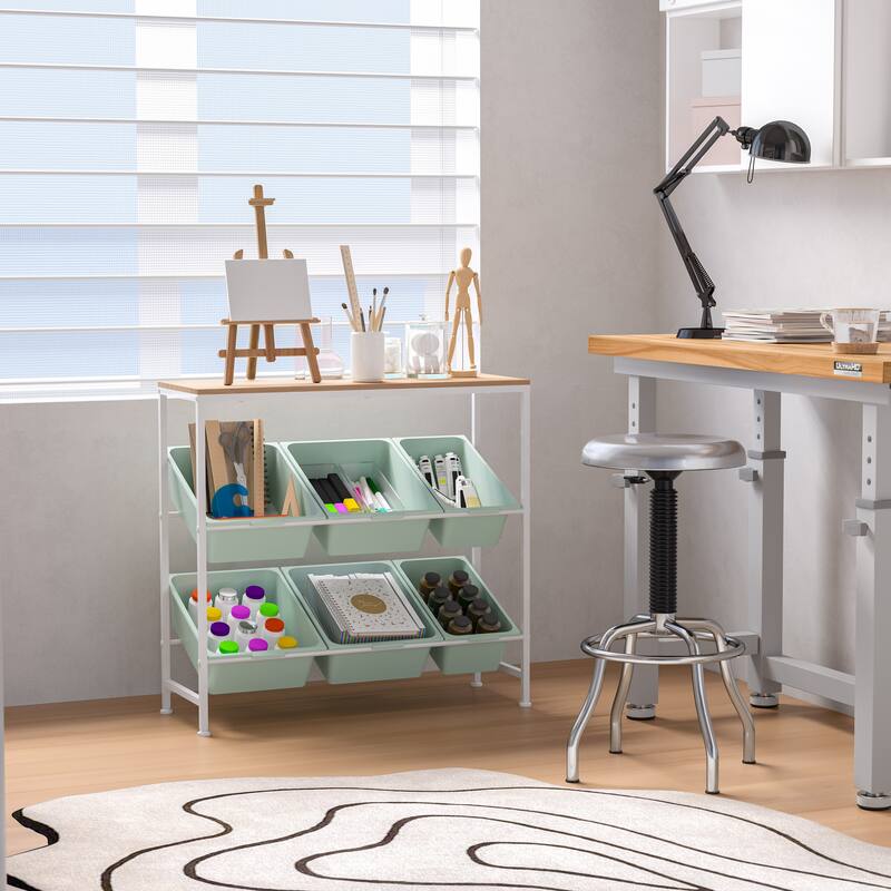 Seville Classics 6-Bin Organizer, 32.5" W x 14.2" D x 30.5" H