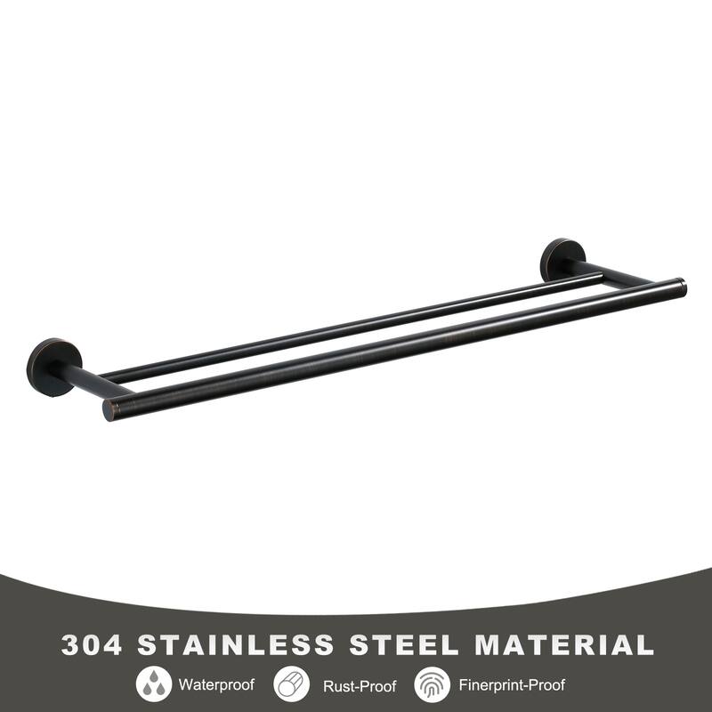 WOWOW Wall Mounted Stainless Steel Double Towel Bar