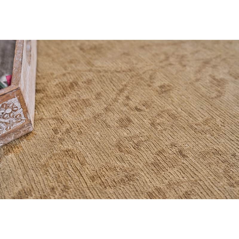 EXQUISITE RUGS ONE-OF-A-KIND Metro Collection Hand Knotted Tan Rug - 12'x15'
